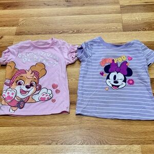 Toddler Pink Paw Patrol & Lavender Minnie Mouse Tee Duo - Size 3T